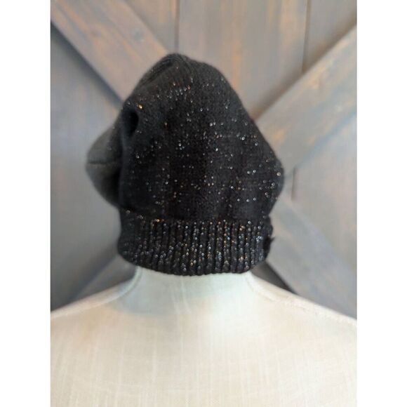 Amiee Lynn Beanie Hat Women's OS Gray Metallic Glittered Soft Knit Ribbed Trim - Picture 5 of 5